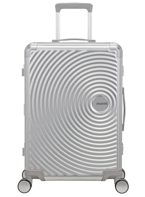 Walizka średnia American Tourister Soundbox Alu - silver