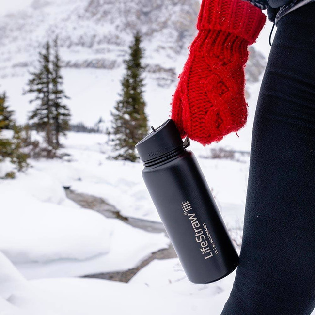Butelka filtrująca stalowa podwójne ścianki LifeStraw Go 0,7 l - black