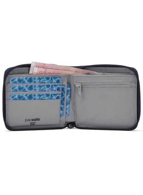 Portfel antykradzieżowy Pacsafe RFIDsafe Zip Around Wallet - coastal blue