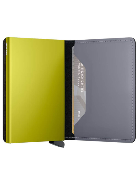 Portfel ochrona RFID Secrid Slimwallet Matte - grey / lime