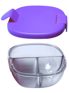 3-komorowa miska na przekąski Yumbox Snack Bowl - hazy purple