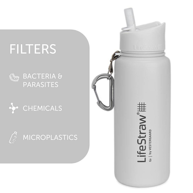 Termoizolacyjna butelka stalowa z filtrem LifeStraw Go 710 ml - white