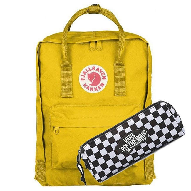 Plecak miejski Fjallraven Kanken - warm yellow + piórnik Vans