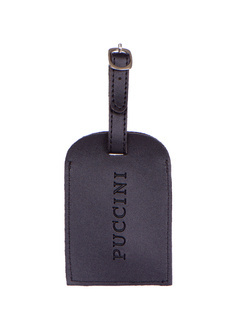 Zawieszka identyfikacyjna do bagażu Puccini ze skóry - czarny