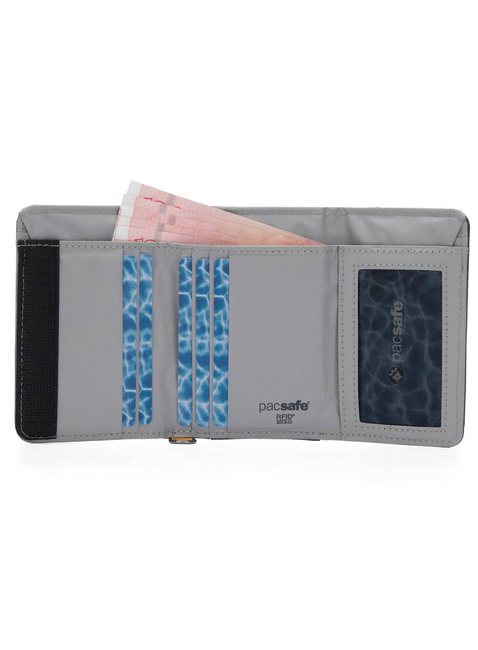 Portfel antykradzieżowy Pacsafe RFIDsafe Trifold Wallet - coastal blue