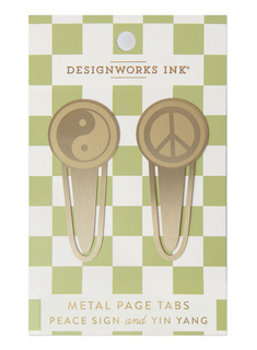 Dwie zakładki do książki Designworks Ink Metal Page Tabs - peace / Yin-Yang