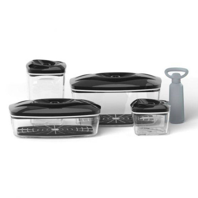 Zestaw 4 pojemników próżniowych na żywność Dafi SeeYoo - grafitowy
