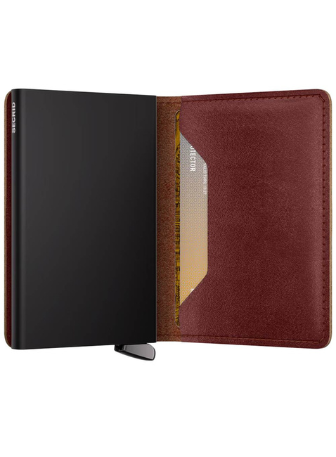 Skórzany portfel RFID Secrid Premium Slimwallet + Basco - brown