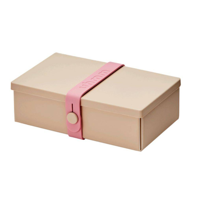 No.01 składane pudełko z opaską Uhmm box - mocca / pink
