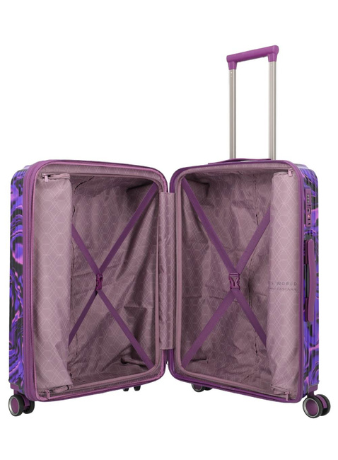 Walizka średnia poszerzana Travelite Lascana - purple swirl