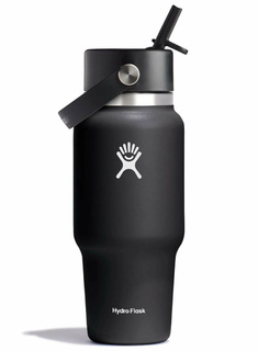 Butelka termiczna ze słomką Hydro Flask Wide Mouth Travel Bottle 0,7 l - black