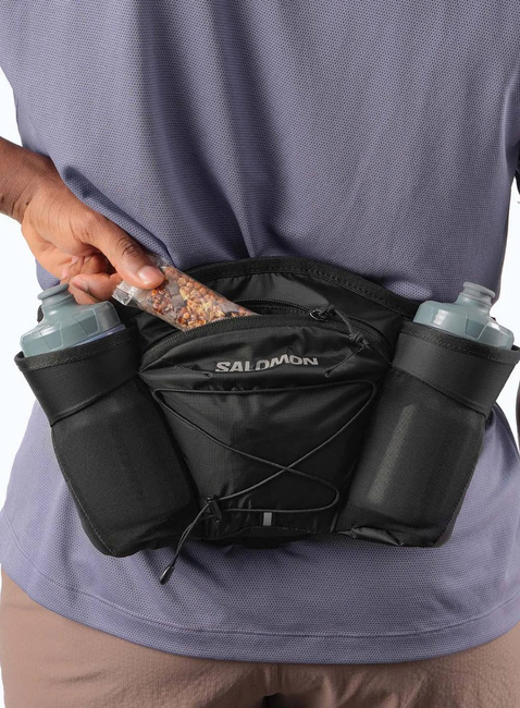 Pas sportowy Salomon Cross Unisex Belt 2 Bottles - black