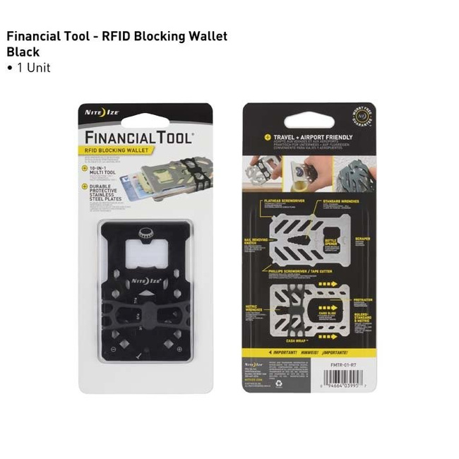Karta blokująca skanowanie Financial Tool RFID Blocking Wallet Nite Ize - czarny