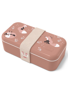 Lunchbox dziecięcy + sztućce Monbento MB Foodie - cinnamon / fox
