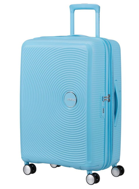 Walizka średnia American Tourister Soundbox EXP - blueberry fizz
