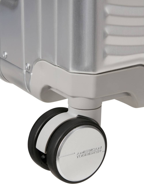 Walizka mała American Tourister Soundbox Alu - silver
