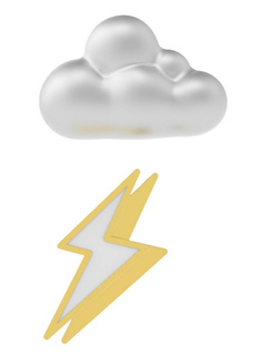 Przypinki Metalmorphose - chmura i piorun
