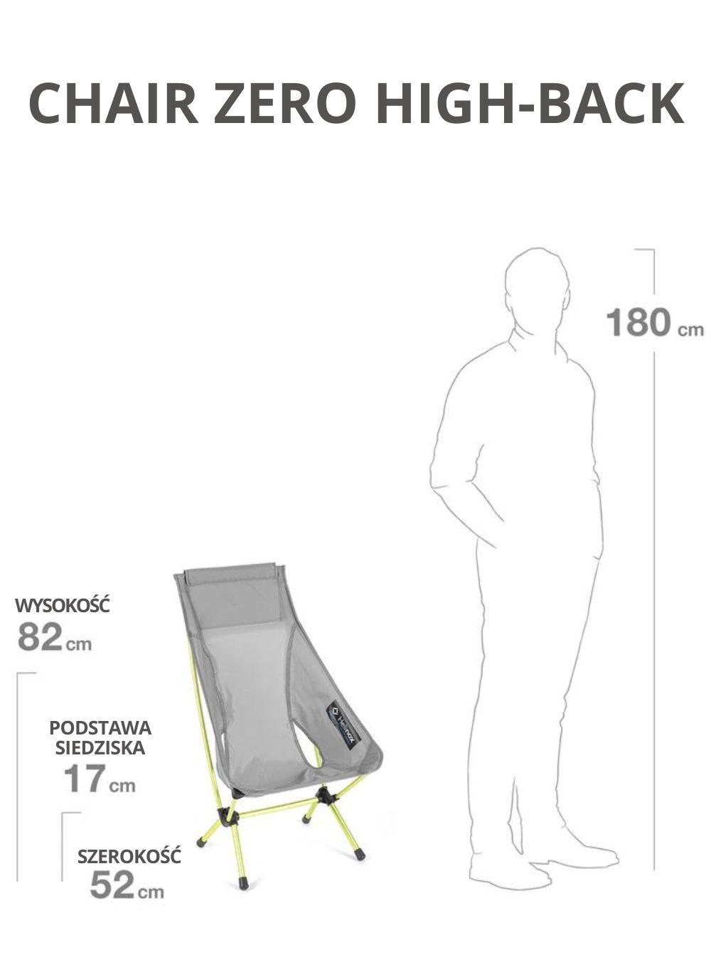 Krzesło turystyczne Helinox Chair Zero HighBack grey H10560 Equip