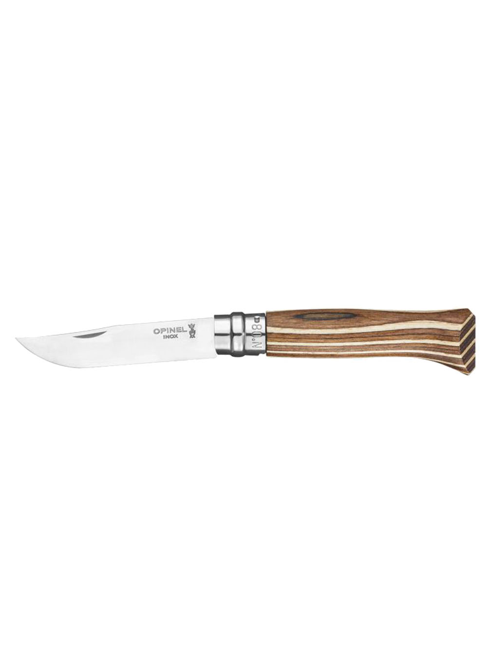 Nóż składany Opinel Inox Laminated N°08 - brown birch 0023889 -   Warszawa