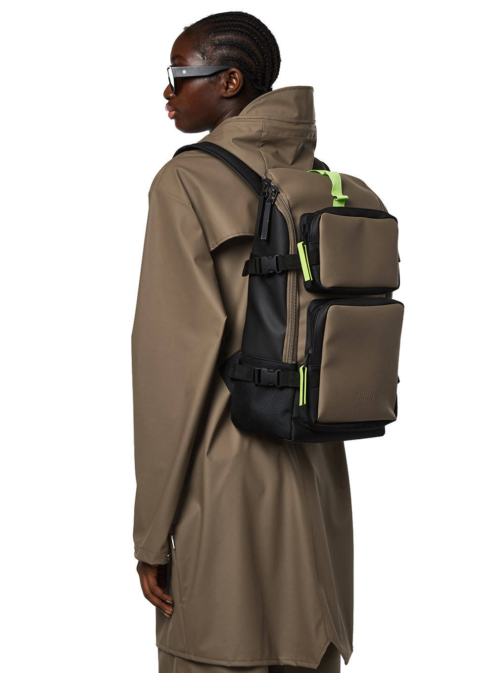 rains charger backpack green