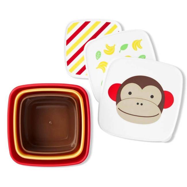 3 Pudełka na żywność Skip Hop Zoo Snack Box Set - monkey