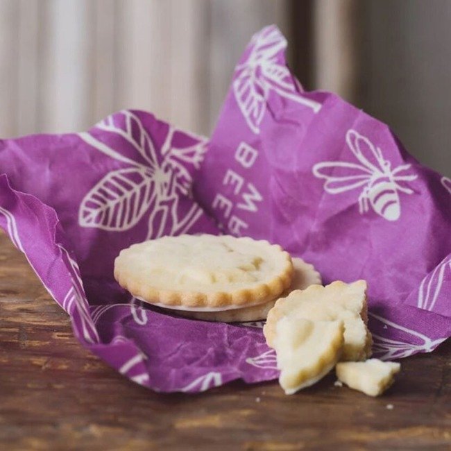 3 szt. woskowanej organicznej bawełny do zawijania Bee's Wrap - Mimi's purple
