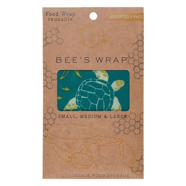 3 szt. woskowanej organicznej bawełny do zawijania Bee's Wrap - ocean