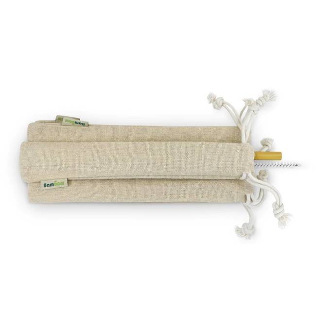 Bambusowa słomka 19 cm+woreczek+szczoteczka Bambaw - 1 sztuka