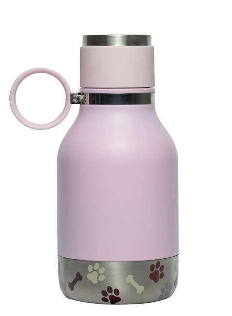 Bidon / butelka z miską dla psa Asobu Dog Bowl Bottle - pink