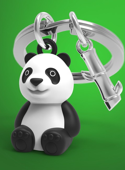 Brelok do kluczy torebki Metalmorphose panda z bambusem