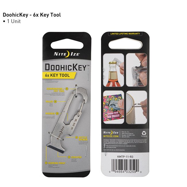Brelok z karabinkiem DoohicKey 6x Key Tool Nite Ize - stalowy