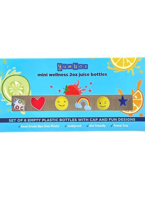 Buteleczki wielorazowe 6 x 60 ml Yumbox Mini Wellness Juice Bottles