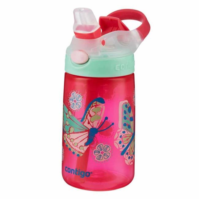 Butelka dla dzieci na wodę Contigo Gizmo Flip 420 ml - sparkles white butterfly