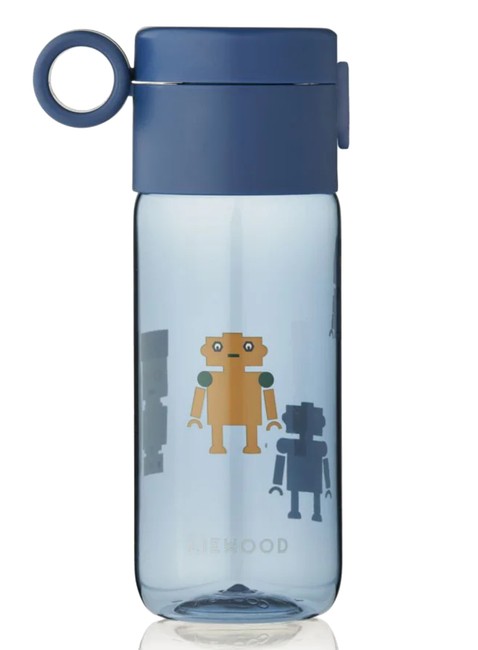 Butelka dziecięca na wodę Liewood Clemence Tritan Bottle 350 ml - robots / indigo blue