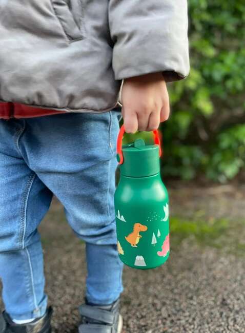 Butelka dziecięca na wodę Lund London Little Childrens Water Bottle 400 ml - dino