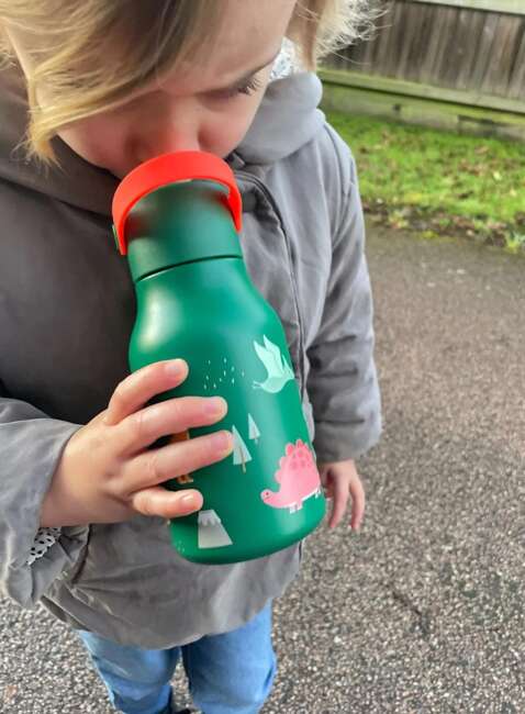 Butelka dziecięca na wodę Lund London Little Childrens Water Bottle 400 ml - dino
