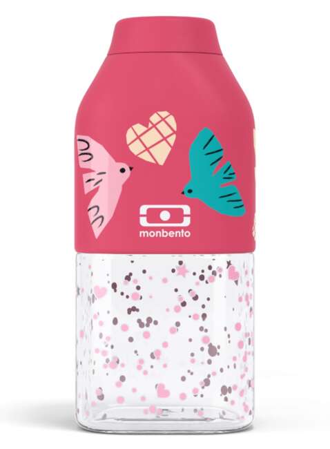 Butelka na wodę Monbento MB Positive S 330 ml - pink / birds