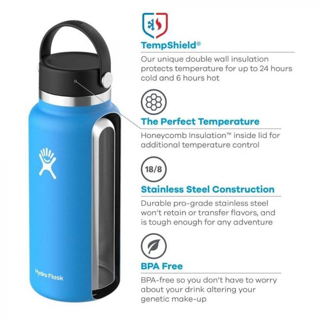 Butelka termiczna Hydro Flask Wide Mouth Flex Cap 1,9 l - black