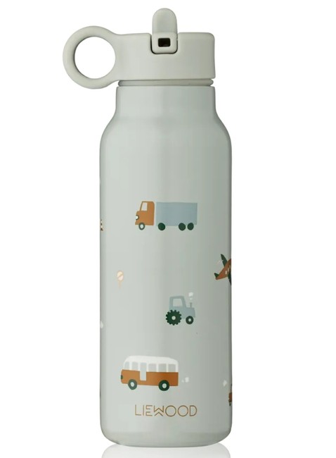 Butelka termiczna Liewood Falk Water Bottle 350 ml - vehicles / dove blue mix