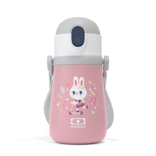 Butelka termiczna dziecięca Monbento MB Stram - pink bunny