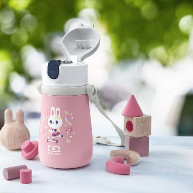 Butelka termiczna dziecięca Monbento MB Stram - pink bunny