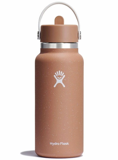 Butelka termiczna ze słomką Hydro Flask Wide Mouth Straw Cap 946 ml - speckle sandy