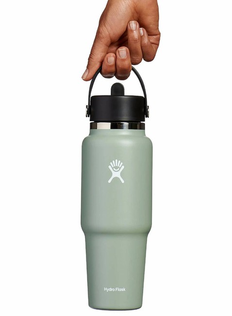 Butelka termiczna ze słomką Hydro Flask Wide Mouth Travel Bottle 946 ml  - agave