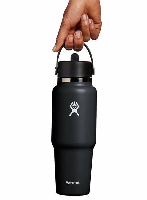 Butelka termiczna ze słomką Hydro Flask Wide Mouth Travel Bottle 946 ml - black