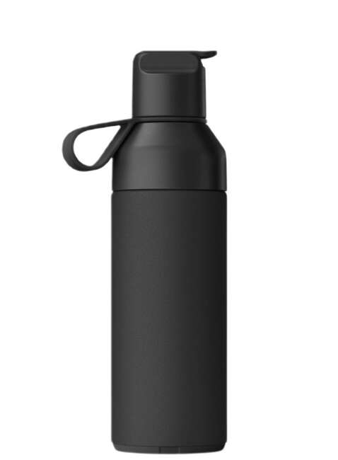 Butelka termiczna ze słomką Ocean Bottle GO 0,5 l - obsidian black