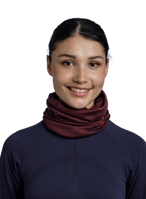 Chusta wielofunkcyjna Buff Merino Lightweight Neckwear - solid garnet