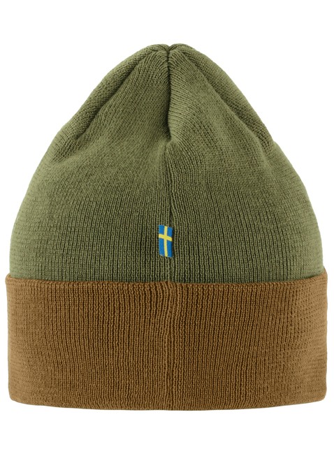 Czapka klasyczna Fjallraven Vardag Classic Beanie - buckwheat brown / laurel green