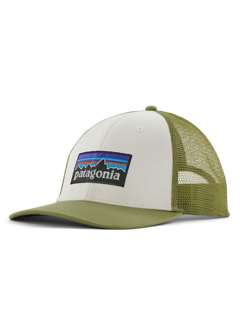 Czapka z daszkiem Patagonia P-6 Logo LoPro Trucker Hat - white / buckhorn green 