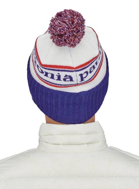 Czapka z pomponem Patagonia Powder Town Beanie - park stripe / viking blue