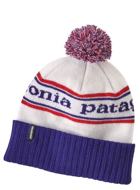 Czapka z pomponem Patagonia Powder Town Beanie - park stripe / viking blue